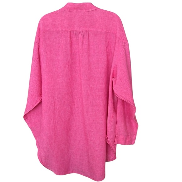 Lands' End Collared Heather Red Pink Blouse Tunic XL - Picture 3 of 3